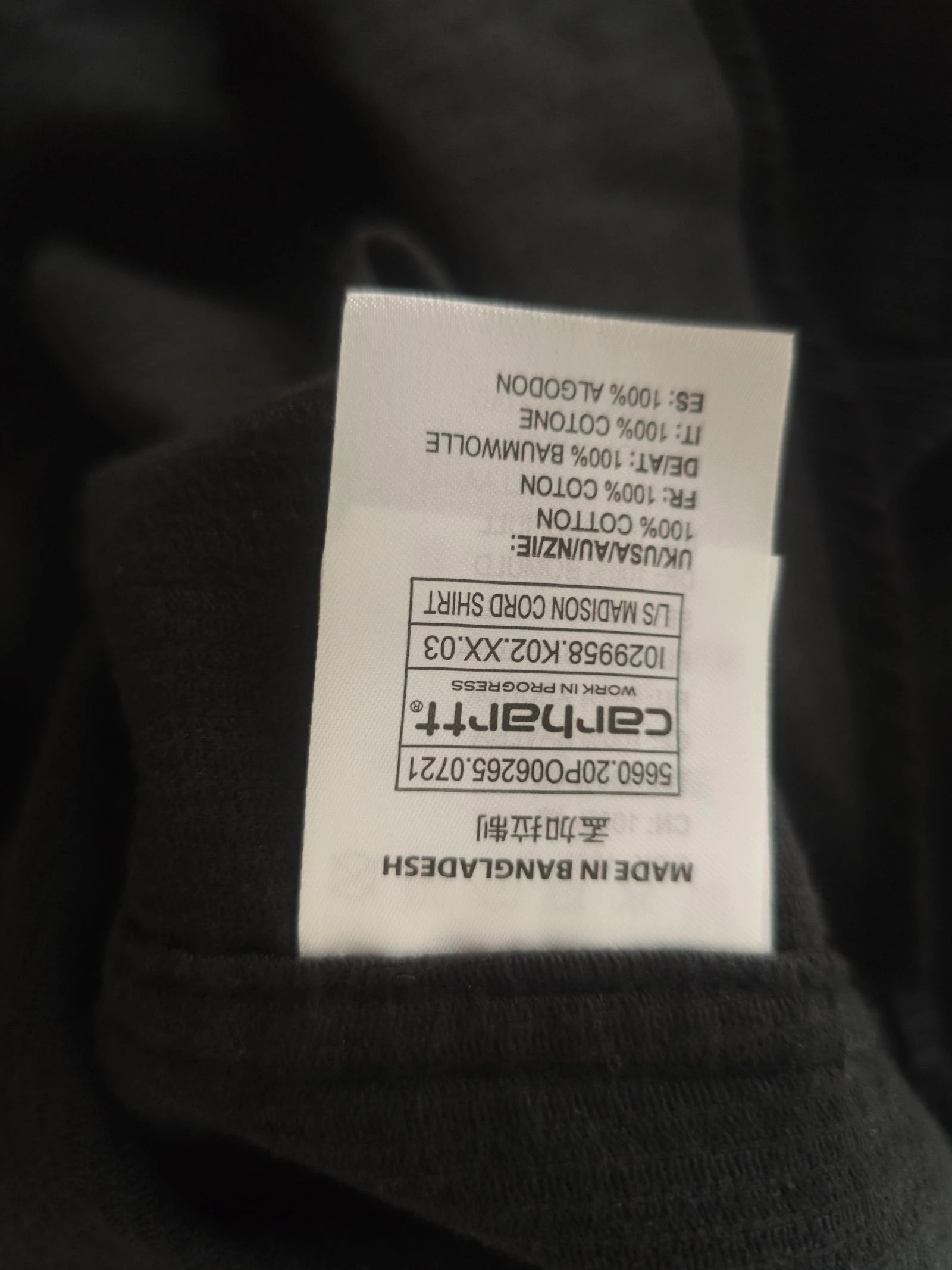 Camisa Cord Carhartt Madison – photo 6